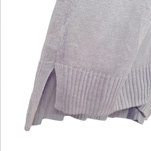 Ann Taylor Loft Linen Blend Ice Blue/Gray Open Front Cardigan Sz L - Picture 3 of 5